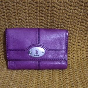 Fossil Violet Leather Wallet